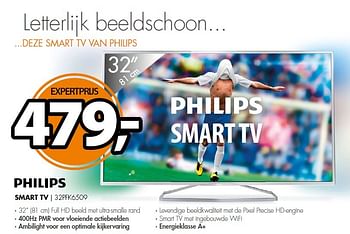 Aanbiedingen Philips smart tv 32pfk6509 - Philips - Geldig van 06/04/2015 tot 13/04/2015 bij Expert