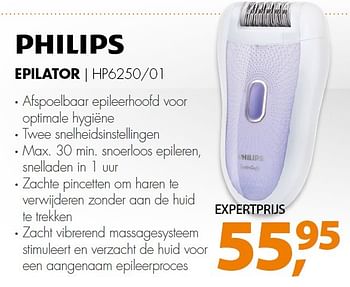 Aanbiedingen Philips epilator hp6250-01 - Philips - Geldig van 06/04/2015 tot 13/04/2015 bij Expert