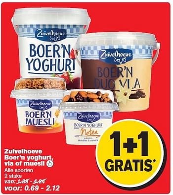 Aanbiedingen Zuivelhoeve boer`n yoghurt, vla of muesli - Huismerk - Hoogvliet - Geldig van 08/04/2015 tot 14/04/2015 bij Hoogvliet
