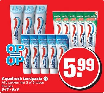 Aanbiedingen Aquafresh tandpasta  - Aquafresh - Geldig van 08/04/2015 tot 14/04/2015 bij Hoogvliet