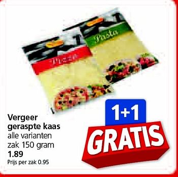 Aanbiedingen Vergeer geraspte kaas - Vergeer  - Geldig van 07/04/2015 tot 12/04/2015 bij Jan Linders