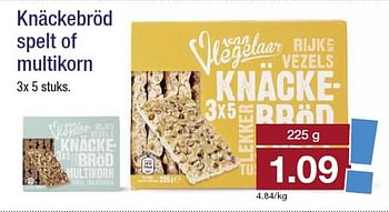 Aanbiedingen Knäckebröd spelt of multikorn - van Vlegelaar - Geldig van 08/04/2015 tot 14/04/2015 bij Aldi