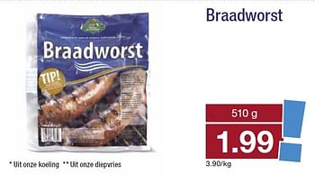 Aanbiedingen Braadworst - Huismerk - Aldi - Geldig van 08/04/2015 tot 14/04/2015 bij Aldi