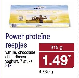 Aanbiedingen Power proteïne reepjes - Vitalis - Geldig van 08/04/2015 tot 14/04/2015 bij Aldi