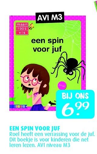 Aanbiedingen Een spin voor juf - Huismerk - Boekenvoordeel - Geldig van 03/04/2015 tot 18/04/2015 bij Boekenvoordeel