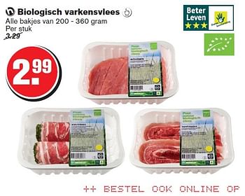 Aanbiedingen Biologisch varkensvlees  - Huismerk - Hoogvliet - Geldig van 08/04/2015 tot 14/04/2015 bij Hoogvliet