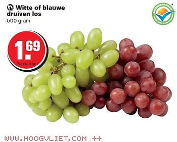 Aanbiedingen Witte of blauwe druiven los - Huismerk - Hoogvliet - Geldig van 08/04/2015 tot 14/04/2015 bij Hoogvliet
