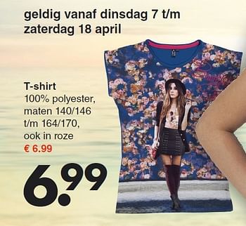 Aanbiedingen T-shirt - Huismerk - Wibra - Geldig van 07/04/2015 tot 18/04/2015 bij Wibra