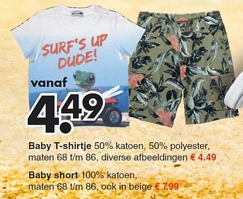 Aanbiedingen Baby t-shirtje - Huismerk - Wibra - Geldig van 07/04/2015 tot 18/04/2015 bij Wibra