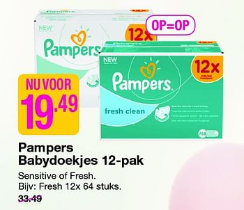 Aanbiedingen Pampers babydoekjes 12-pak - Pampers - Geldig van 06/04/2015 tot 19/04/2015 bij da