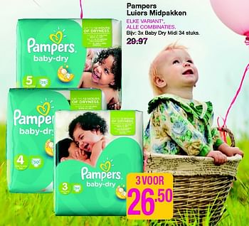 Aanbiedingen Pampers luiers midpakken - Pampers - Geldig van 06/04/2015 tot 19/04/2015 bij da
