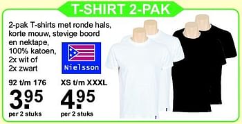 Aanbiedingen T-shirt 2-pak - Nielsson - Geldig van 13/04/2015 tot 03/05/2015 bij Van Cranenbroek