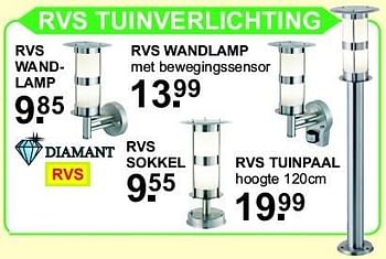 Aanbiedingen Rvs tuinverlichting - Diamant - Geldig van 13/04/2015 tot 03/05/2015 bij Van Cranenbroek