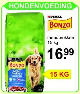 Aanbiedingen Hondenvoeding - Bonzo - Geldig van 13/04/2015 tot 03/05/2015 bij Van Cranenbroek