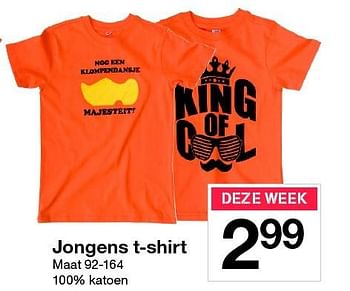 Aanbiedingen Jongens t-shirt - Huismerk - Zeeman  - Geldig van 11/04/2015 tot 18/04/2015 bij Zeeman