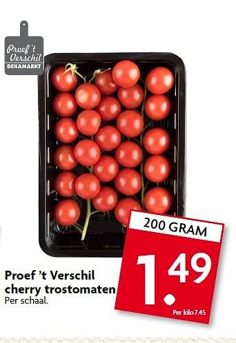 Aanbiedingen Proef `t verschil cherry trostomaten - Huismerk - Deka Markt - Geldig van 12/04/2015 tot 18/04/2015 bij Deka Markt