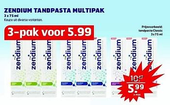 Aanbiedingen Zendium tandpasta multipak - Zendium - Geldig van 28/10/2014 tot 09/11/2014 bij Trekpleister