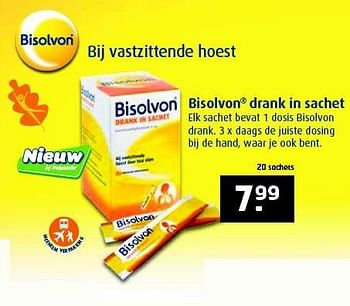Aanbiedingen Bisolvon drank in sachet - Bisolvon - Geldig van 28/10/2014 tot 09/11/2014 bij Trekpleister