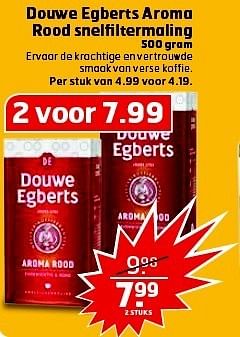 Aanbiedingen Douwe egberts aroma rood snelfiltermaling - Douwe Egberts - Geldig van 28/10/2014 tot 09/11/2014 bij Trekpleister