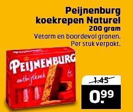 Aanbiedingen Peijnenburg koekrepen naturel - Peijnenburg - Geldig van 28/10/2014 tot 09/11/2014 bij Trekpleister