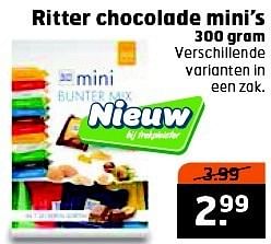 Aanbiedingen Ritter chocolade mini`s - Huismerk - Trekpleister - Geldig van 28/10/2014 tot 09/11/2014 bij Trekpleister