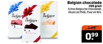Aanbiedingen Belgian chocolade - Belgian - Geldig van 28/10/2014 tot 09/11/2014 bij Trekpleister