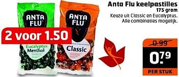 Aanbiedingen Anta flu keelpastilles - Anta Flu - Geldig van 28/10/2014 tot 09/11/2014 bij Trekpleister