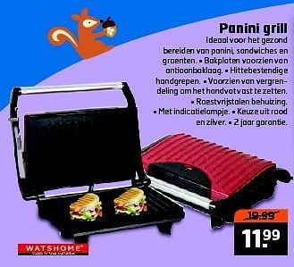 Aanbiedingen Panini grill - Watshome - Geldig van 28/10/2014 tot 09/11/2014 bij Trekpleister