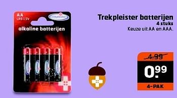 Aanbiedingen Trekpleister batterijen - Huismerk - Trekpleister - Geldig van 28/10/2014 tot 09/11/2014 bij Trekpleister
