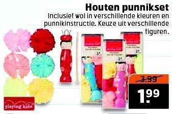 Aanbiedingen Houten punnikset - Playing Kids - Geldig van 28/10/2014 tot 09/11/2014 bij Trekpleister