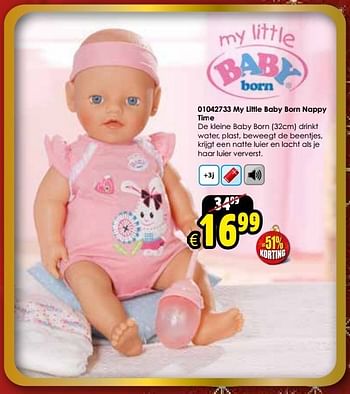 Aanbiedingen My little baby born nappy time - Baby Born - Geldig van 06/12/2014 tot 14/12/2014 bij ToyChamp