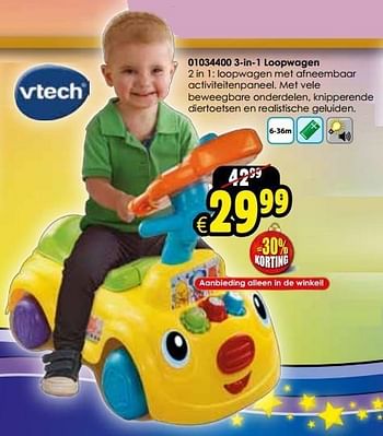 Aanbiedingen 3-in-1 loopwagen - Vtech - Geldig van 06/12/2014 tot 14/12/2014 bij ToyChamp
