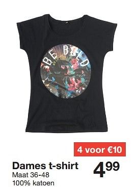 Aanbiedingen Dames t-shirt - Huismerk - Zeeman  - Geldig van 17/04/2015 tot 25/04/2015 bij Zeeman