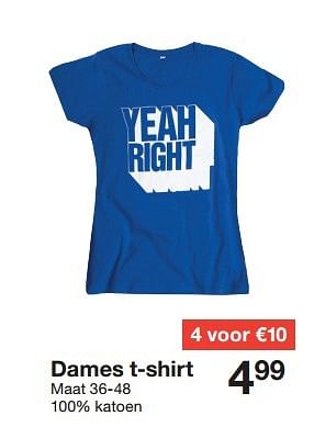 Aanbiedingen Dames t-shirt - Huismerk - Zeeman  - Geldig van 17/04/2015 tot 25/04/2015 bij Zeeman