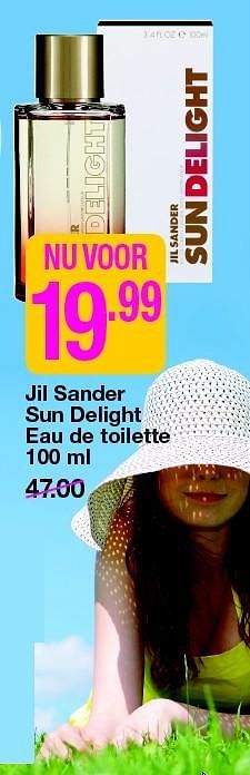 Aanbiedingen Jil sander sun delight eau de toilette - Jil Sander - Geldig van 13/04/2015 tot 19/04/2015 bij da