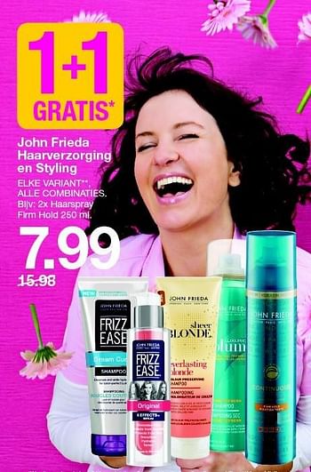 Aanbiedingen John frieda haarverzorging en styling - John Frieda - Geldig van 13/04/2015 tot 19/04/2015 bij da