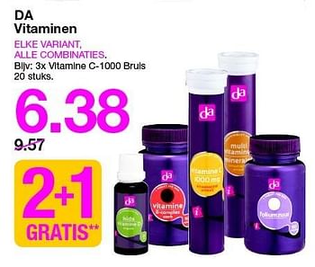 Aanbiedingen Da vitaminen - Huismerk - da - Geldig van 13/04/2015 tot 19/04/2015 bij da
