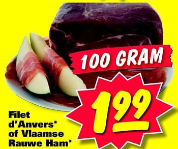 Aanbiedingen Filet d`anvers of vlaamse rauwe ham - Huismerk - Nettorama - Geldig van 12/04/2015 tot 19/04/2015 bij Nettorama