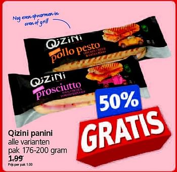 Aanbiedingen Qizini panini - Qizini - Geldig van 13/04/2015 tot 19/04/2015 bij Jan Linders