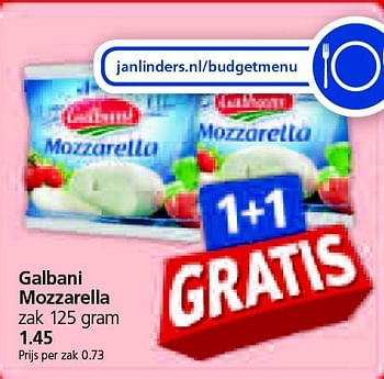 Aanbiedingen Galbani mozzarella - Galbani - Geldig van 13/04/2015 tot 19/04/2015 bij Jan Linders