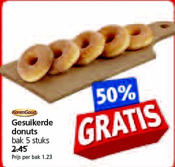 Aanbiedingen Gesuikerde donuts - Korengoud - Geldig van 13/04/2015 tot 19/04/2015 bij Jan Linders