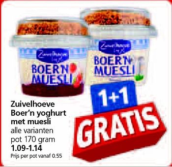 Aanbiedingen Zuivelhoeve boer`n yoghurt met muesli - De Zuivelhoeve - Geldig van 13/04/2015 tot 19/04/2015 bij Jan Linders