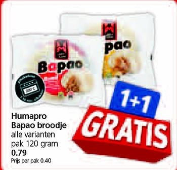 Aanbiedingen Humapro bapao broodje - Humapro - Geldig van 13/04/2015 tot 19/04/2015 bij Jan Linders