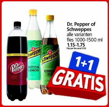 Aanbiedingen Dr. pepper of schweppes - Dr. Pepper - Geldig van 13/04/2015 tot 19/04/2015 bij Jan Linders