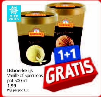 Aanbiedingen Ijsboerke ijs vanille of speculoos - Ijsboerke - Geldig van 13/04/2015 tot 19/04/2015 bij Jan Linders