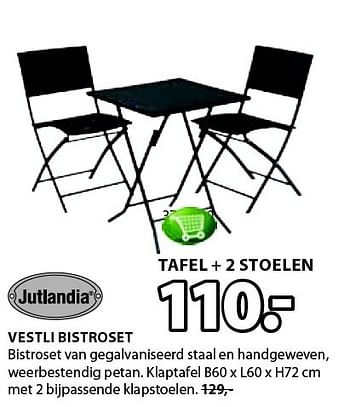 Aanbiedingen Vestli bistroset - Jutlandia - Geldig van 13/04/2015 tot 19/04/2015 bij Jysk