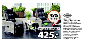 Aanbiedingen Stord tafel + 2 stord standenstoelen - Jutlandia - Geldig van 13/04/2015 tot 19/04/2015 bij Jysk