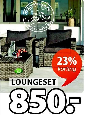 Aanbiedingen Loungeset - Huismerk - Jysk - Geldig van 13/04/2015 tot 19/04/2015 bij Jysk