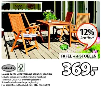 Aanbiedingen Hamar tafel + kerteminde standenstoelen - Jutlandia - Geldig van 13/04/2015 tot 19/04/2015 bij Jysk