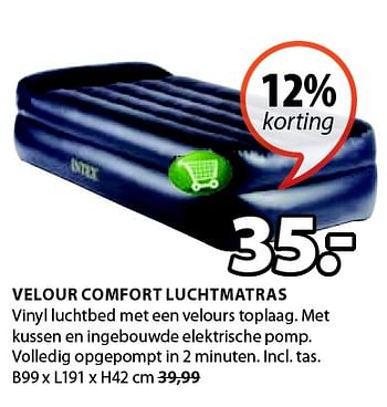 Aanbiedingen Velour comfort luchtmatras - Huismerk - Jysk - Geldig van 13/04/2015 tot 19/04/2015 bij Jysk